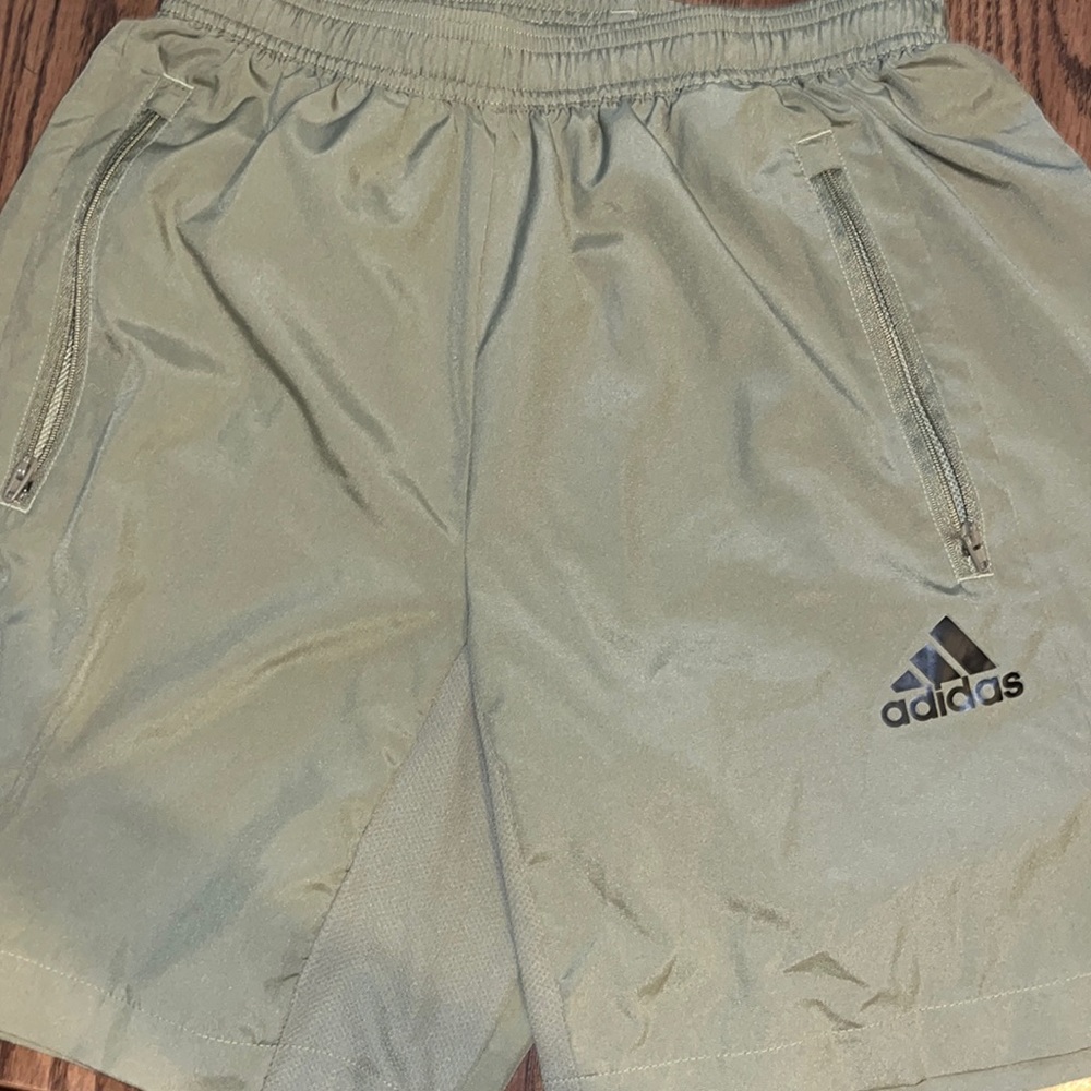 Adidas khaki athletic shorts